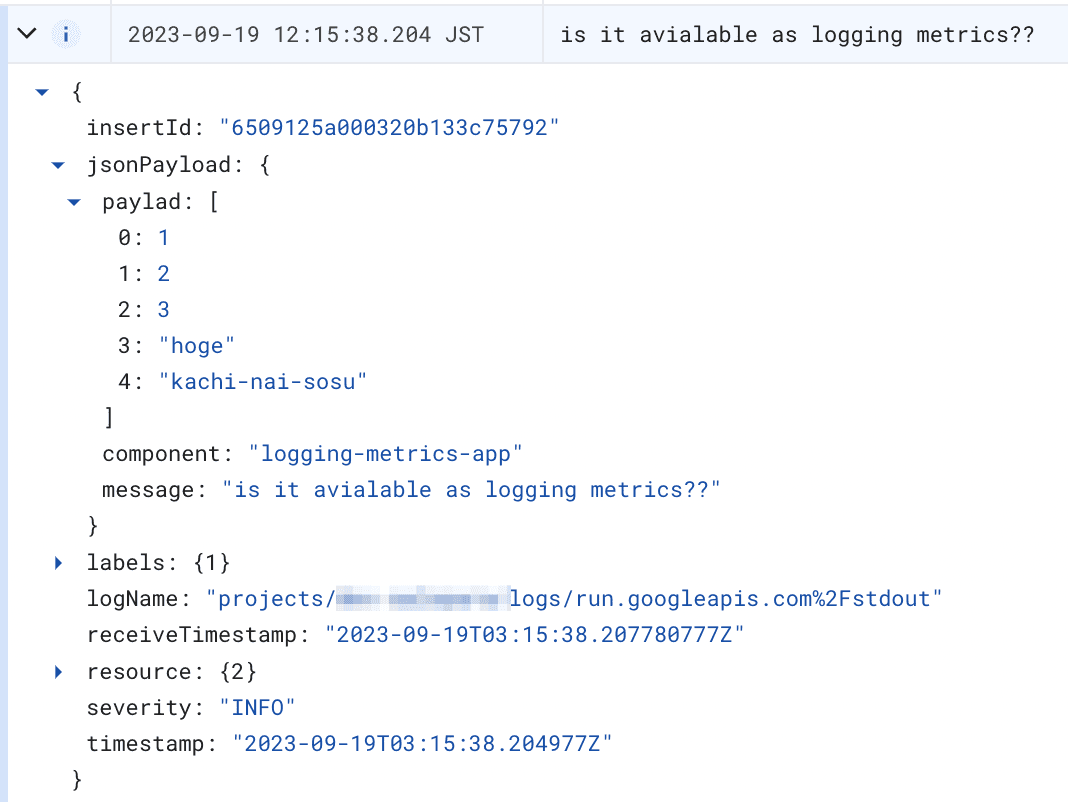 jsonPaylad with array after expantion